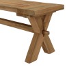 Salon de jardin KALLY en teck recyclé - Table et 2 bancs
