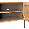 MAXENCE TV Stand with 2 Doors and 1 Drawer - Recycled Teak Wood and Anthracite Grey Metal Legs