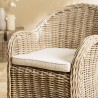 Fauteuil en kubu KALLY avec coussin blanc