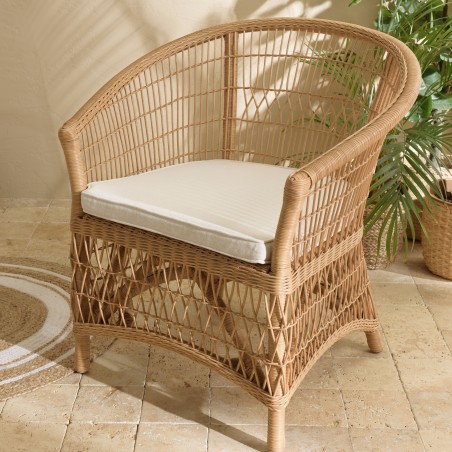 Fauteuil en rotin naturel KALLY - Confort et élégance