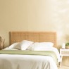 Tête de lit en rotin brun miel 160x110 cm - Style bohème chic