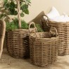 Set de 3 paniers de rangement en rotin naturel KALLY