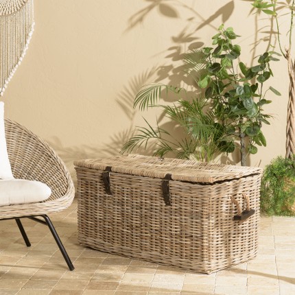 Coffre de rangement en kubu naturel KALLY 100cm
