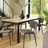 AGATHE - Set of 2 Dark Grey Velvet Chairs | Black Metal Legs