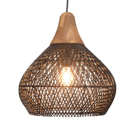 Suspension SIXTINE en rotin noir 40x40cm