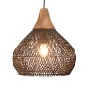 Suspension SIXTINE en rotin noir 40x40cm