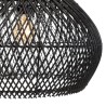 Suspension SIXTINE en rotin noir 40x40cm