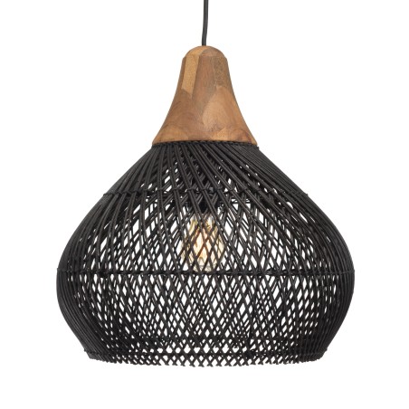 Suspension SIXTINE en rotin noir 40x40cm
