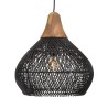 Suspension SIXTINE en rotin noir 40x40cm