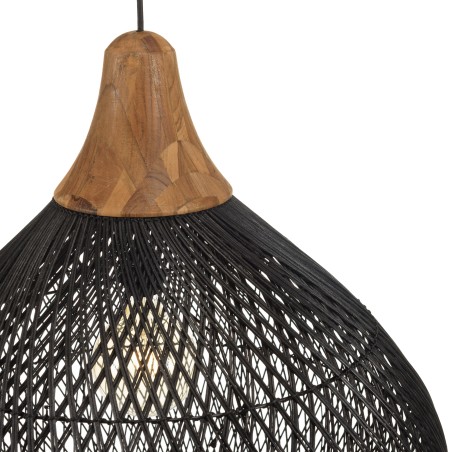 Suspension SIXTINE en rotin noir 68x68cm