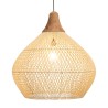 SIXTINE 'Bell' Pendant Light - Natural Rattan & Teak - 68 x 68 cm