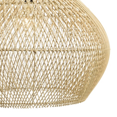 SIXTINE 'Bell' Pendant Light - Natural Rattan & Teak - 68 x 68 cm