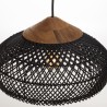SIXTINE - Black Rattan Pendant Light 40x40cm
