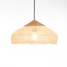 SIXTINE Pendant Light - Natural Rattan & Teak - 40 x 40 cm