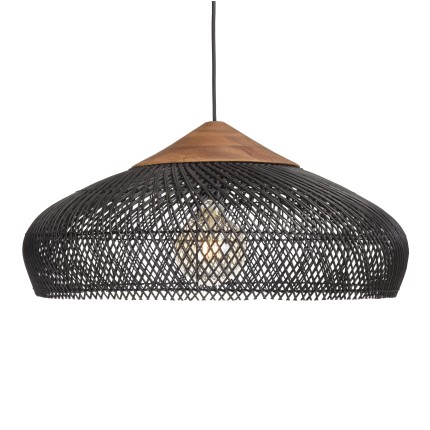 Suspension SIXTINE en rotin noir 65x65cm