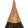 SIXTINE 'Drop' Pendant Light 25x25cm - Black Rattan & Teak