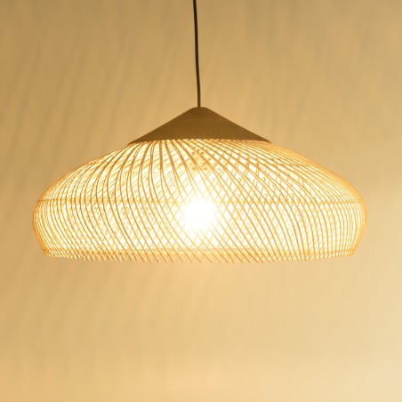 Suspension SIXTINE en rotin naturel 65x65cm