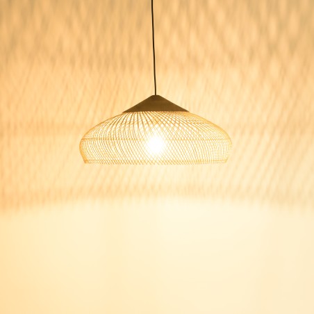 SIXTINE - 65x65cm Natural Rattan Pendant Light