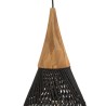 Suspension SIXTINE en rotin noir et teck 35x35cm