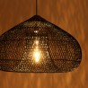 Suspension SIXTINE - 80x80cm rotin noir/teck
