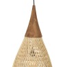 Suspension SIXTINE - Rotin naturel et teck 35x35cm