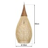 SIXTINE 'Drop' Pendant Light - Natural Rattan & Teak - 35x35cm
