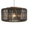 Suspension SIXTINE en rotin noir et teck 76x76cm