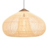 SIXTINE 'Funnel' Pendant Light 80x80cm Natural Rattan/Teak