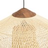 Suspension SIXTINE en rotin naturel et teck