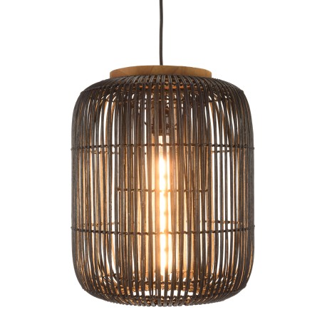 Suspension en rotin noir SIXTINE 35x35cm