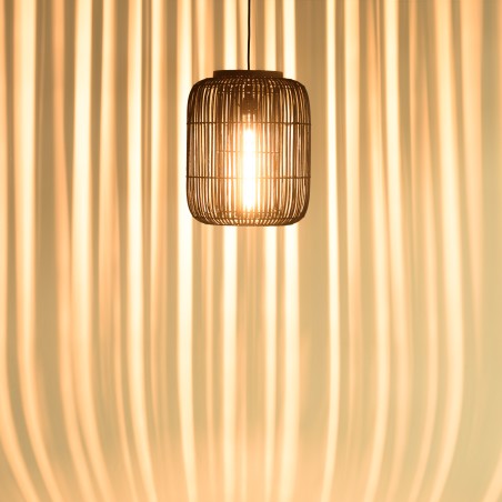 Suspension en rotin noir SIXTINE 35x35cm