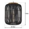 Suspension en rotin noir SIXTINE 35x35cm