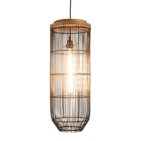 Suspension en rotin noir SIXTINE 25x25cm