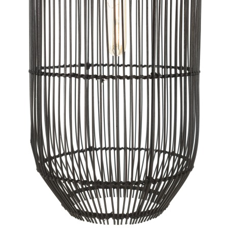 Suspension en rotin noir SIXTINE 25x25cm