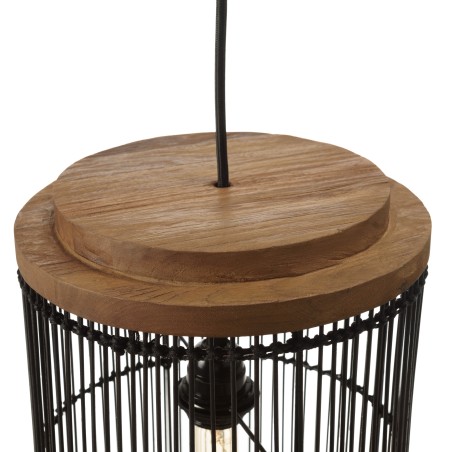 Suspension en rotin noir SIXTINE 25x25cm