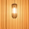 SIXTINE 'Long' Pendant Light - 25 x 25 cm - Black Rattan & Teak