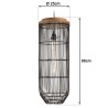 Suspension en rotin noir SIXTINE 25x25cm