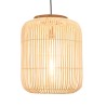 SIXTINE 'Elongated' Pendant Light - Natural Rattan & Teak - 35 x 35 cm