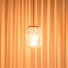 Suspension SIXTINE 35x35cm rotin naturel et teck