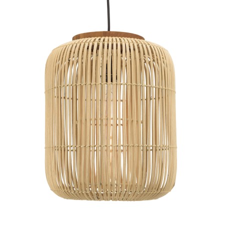 Suspension SIXTINE 35x35cm rotin naturel et teck