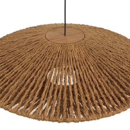 SIXTINE 'Cymbal' Pendant Light - 100x100cm Coconut Fiber/Recycled Teak