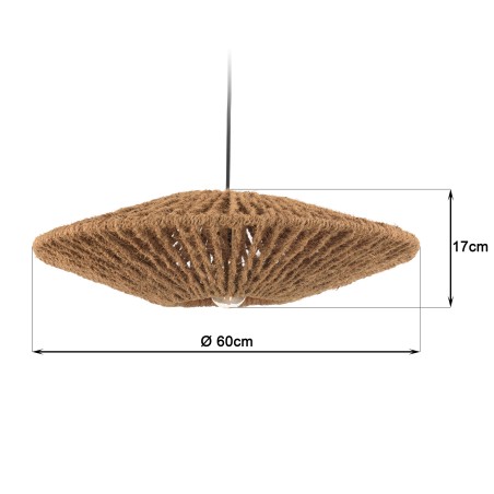 SIXTINE 'Cymbal' Pendant Light - 60 x 60 cm Coconut Fiber and Recycled Teak