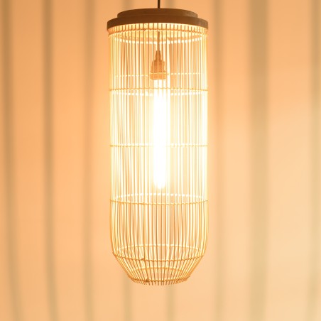 Suspension SIXTINE en rotin naturel 25x25cm