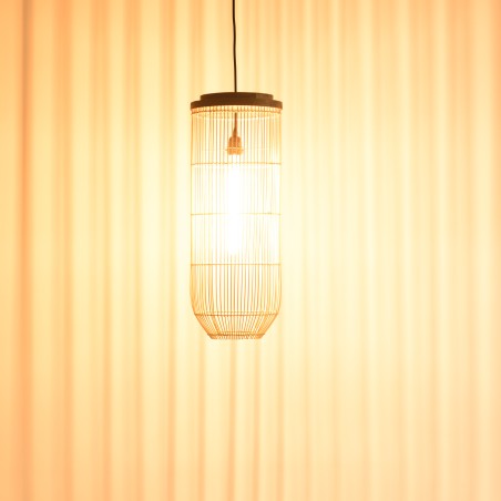 Suspension SIXTINE en rotin naturel 25x25cm