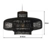 Suspension SIXTINE en rotin noir et teck 90x90cm