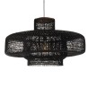 Suspension SIXTINE en rotin noir et teck 90x90cm