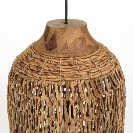 Suspension SIXTINE en abaca et teck recyclé