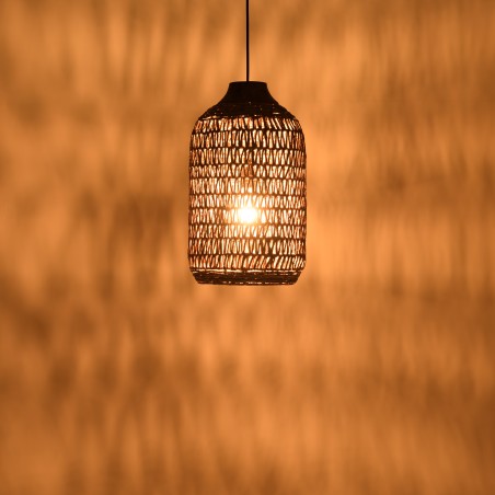 Suspension SIXTINE en abaca et teck recyclé