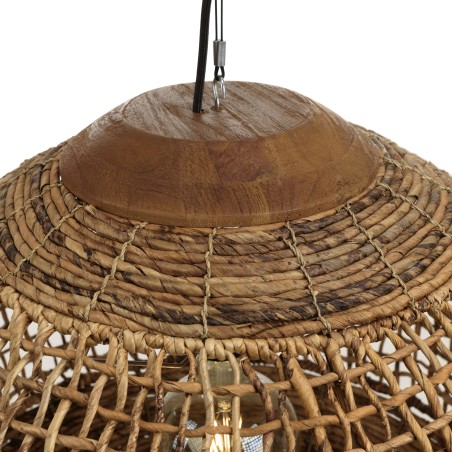 SIXTINE 'Ball' Pendant Light 60x60cm - Natural Abaca & Teak