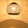 Suspension SIXTINE en abaca naturel et teck 83x83cm